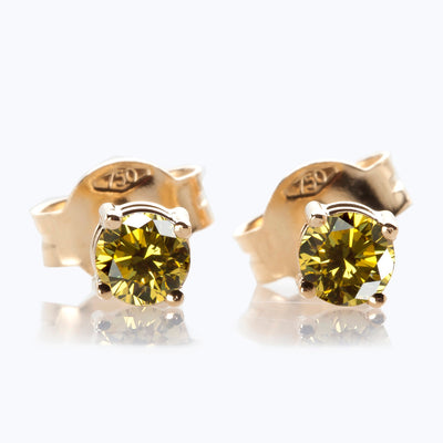 Bronze diamond stud earrings