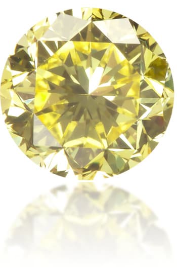 Natural Yellow Diamond Round 0.41 ct Polished