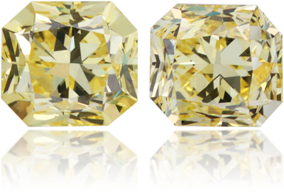 Natural Yellow Diamond Square 2.01 ct set