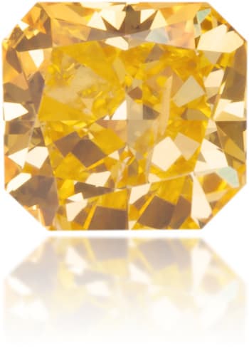 Natural Orange Diamond Square 0.26 ct Polished