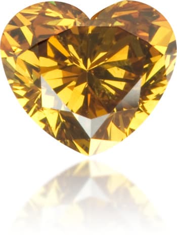 Natural Orange Diamond Heart Shape 0.62 ct Polished