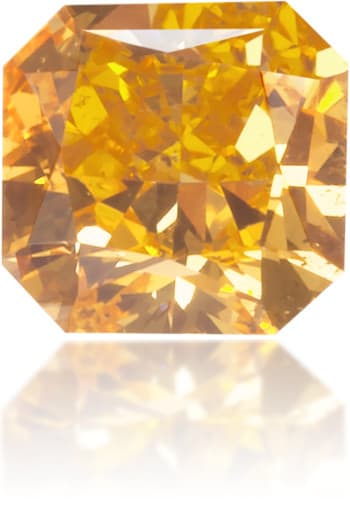 Natural Orange Diamond Square 0.23 ct Polished