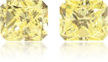 Natural Yellow Diamond Rectangle 1.21 ct set