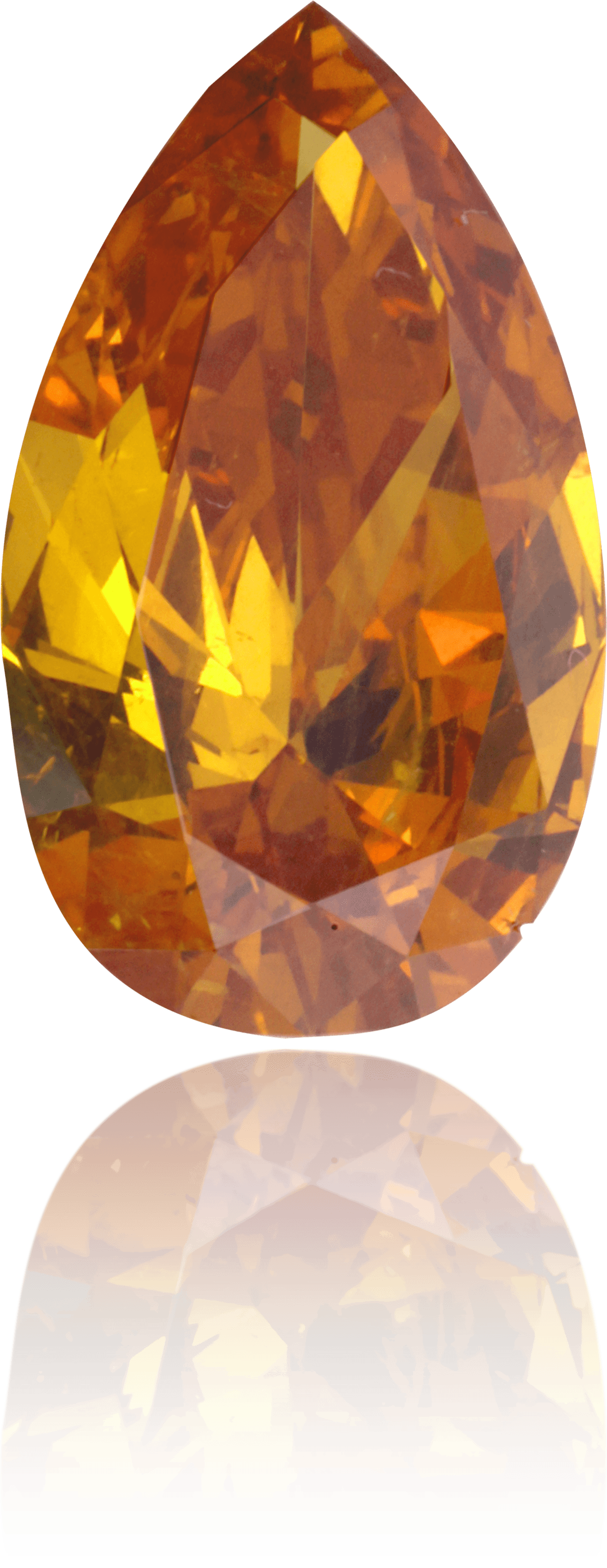 Natural Orange Diamond Pear Shape 1.03 ct Polished