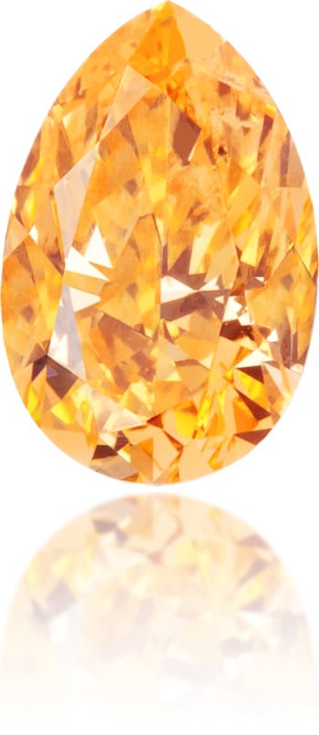 Natural Orange Diamond Pear Shape 0.31 ct Polished