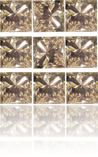 Natural Brown Diamond Square 1.52 ct set