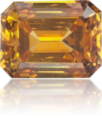 Natural Orange Diamond Rectangle 0.38 ct Polished