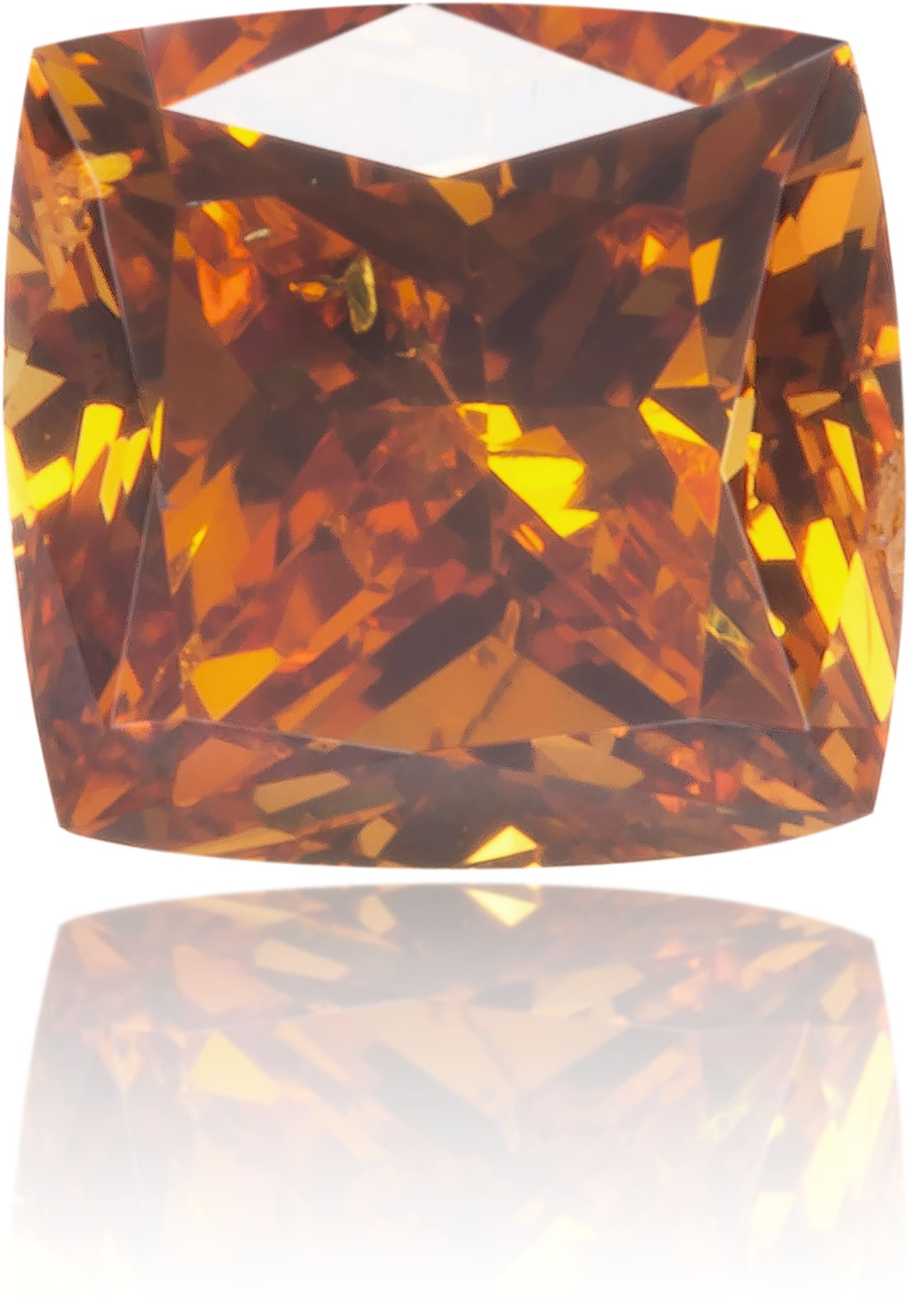 Natural Orange Diamond Cushion 0.56 ct Polished