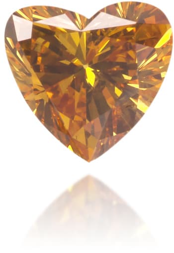 Natural Orange Diamond Heart Shape 0.25 ct Polished