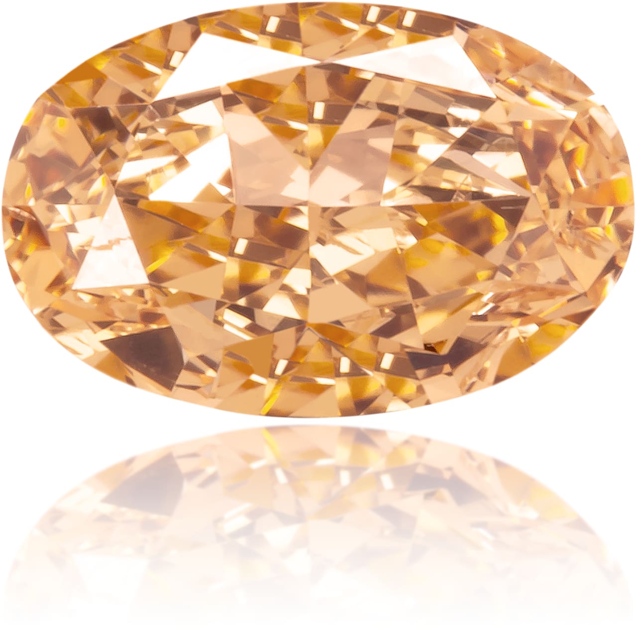 Natural Orange Diamond Oval 0.47 ct Polished