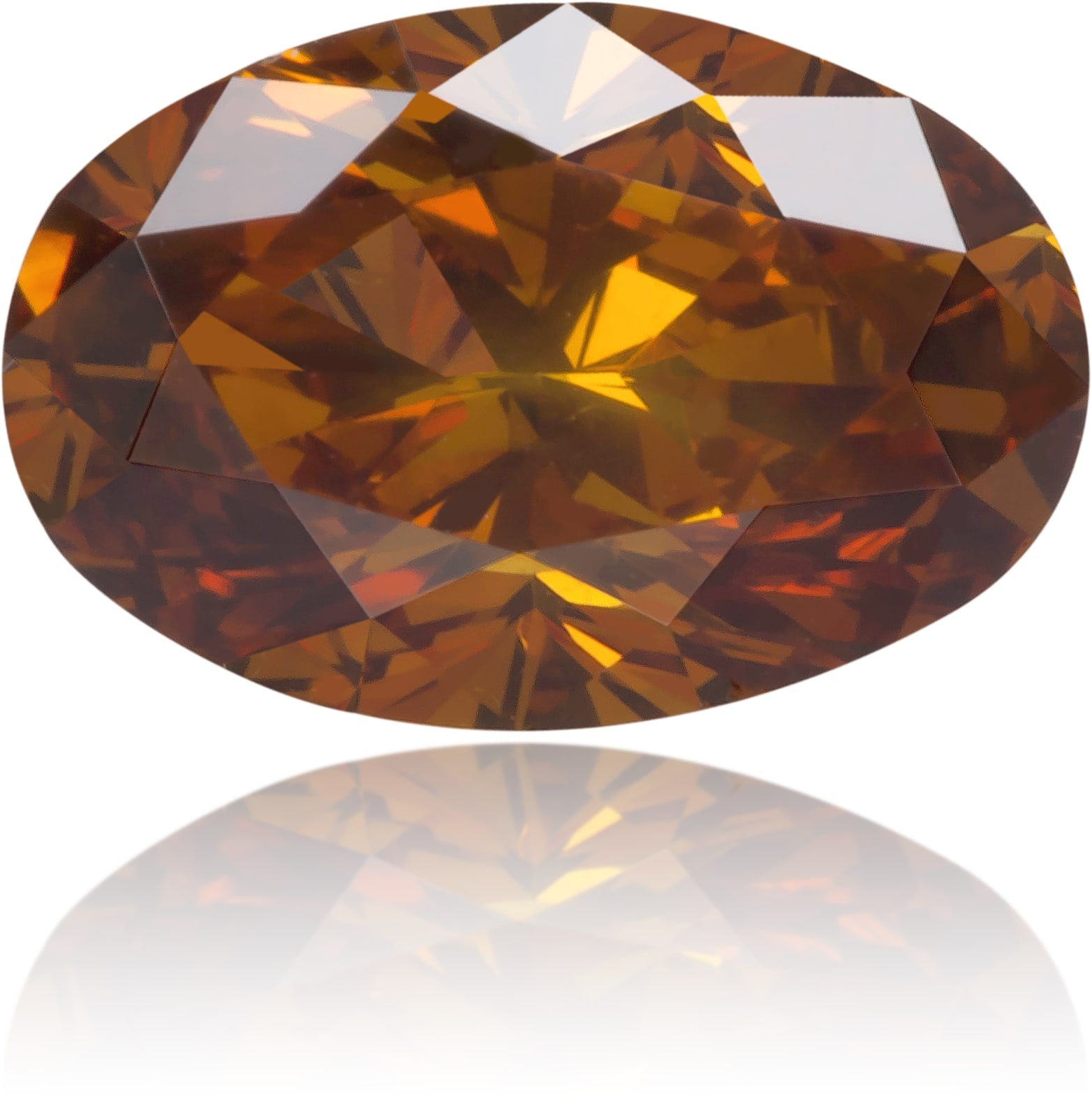 Natural Orange Diamond Oval 0.65 ct Polished