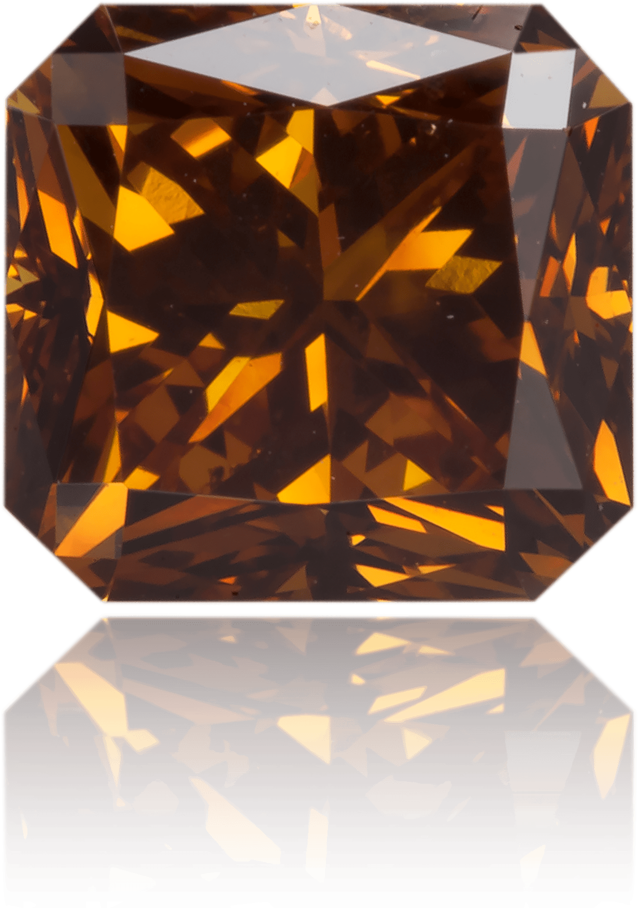 Natural Orange Diamond Rectangle 1.43 ct Polished