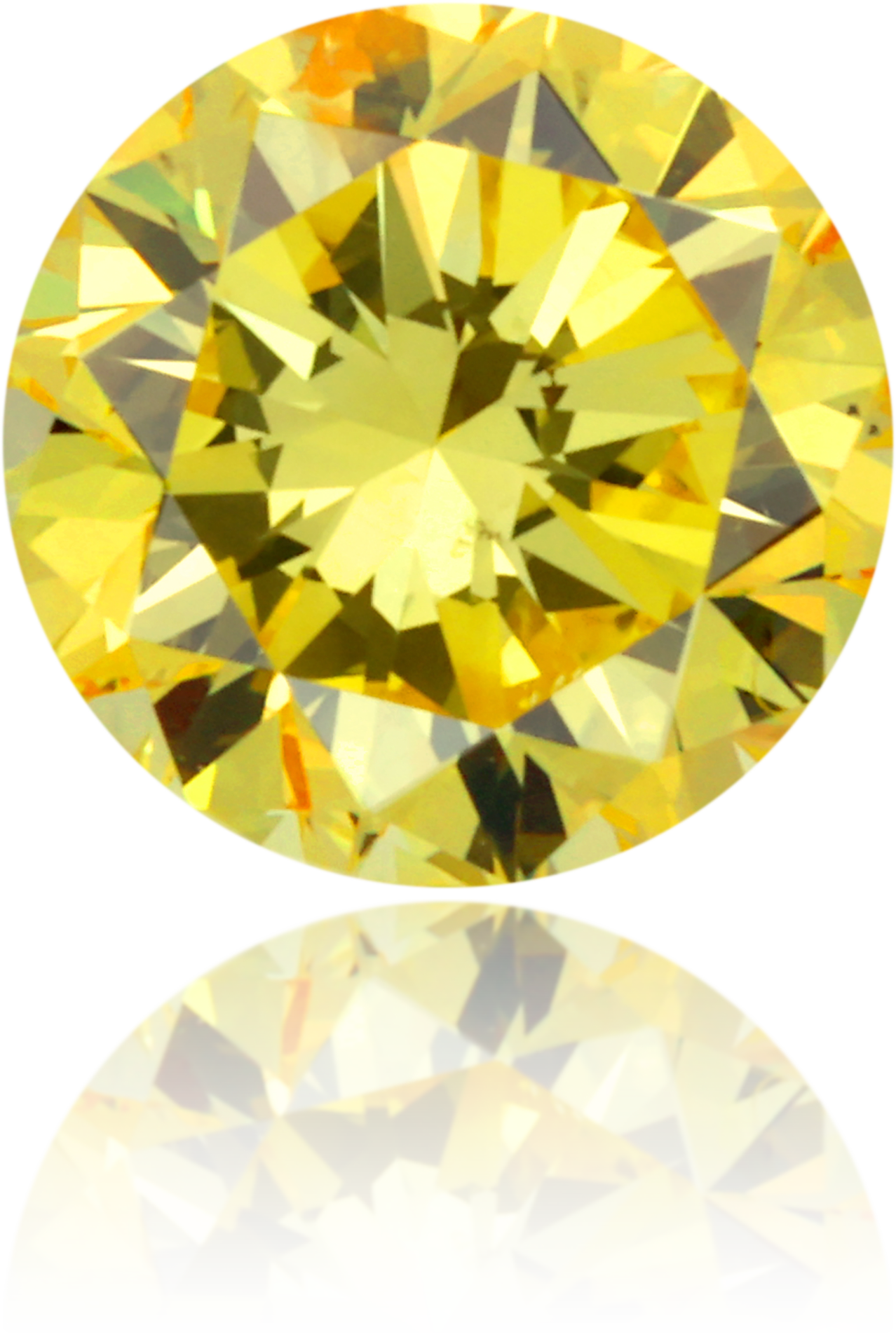 Natural Yellow Diamond Round 0.54 ct Polished