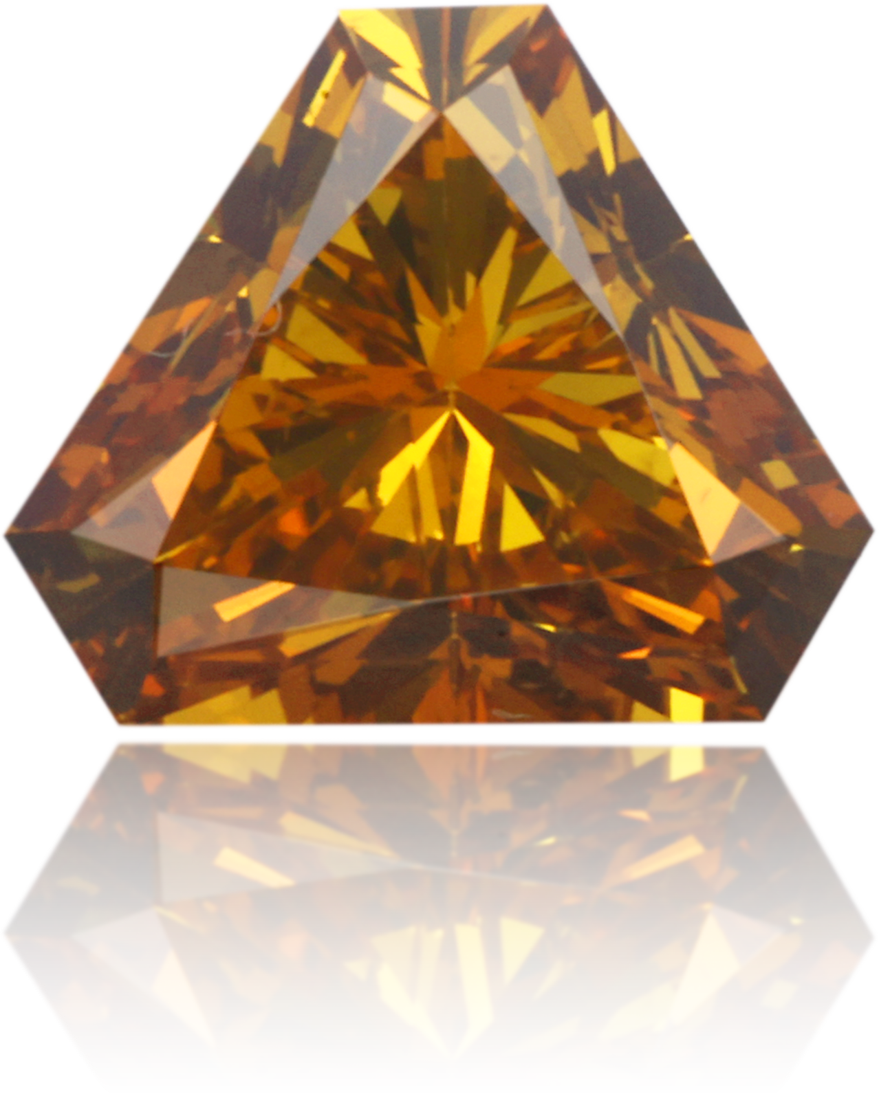 Natural Orange Diamond Triangle 0.73 ct Polished