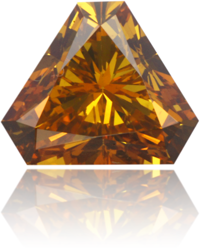 Natural Orange Diamond Triangle 0.73 ct Polished