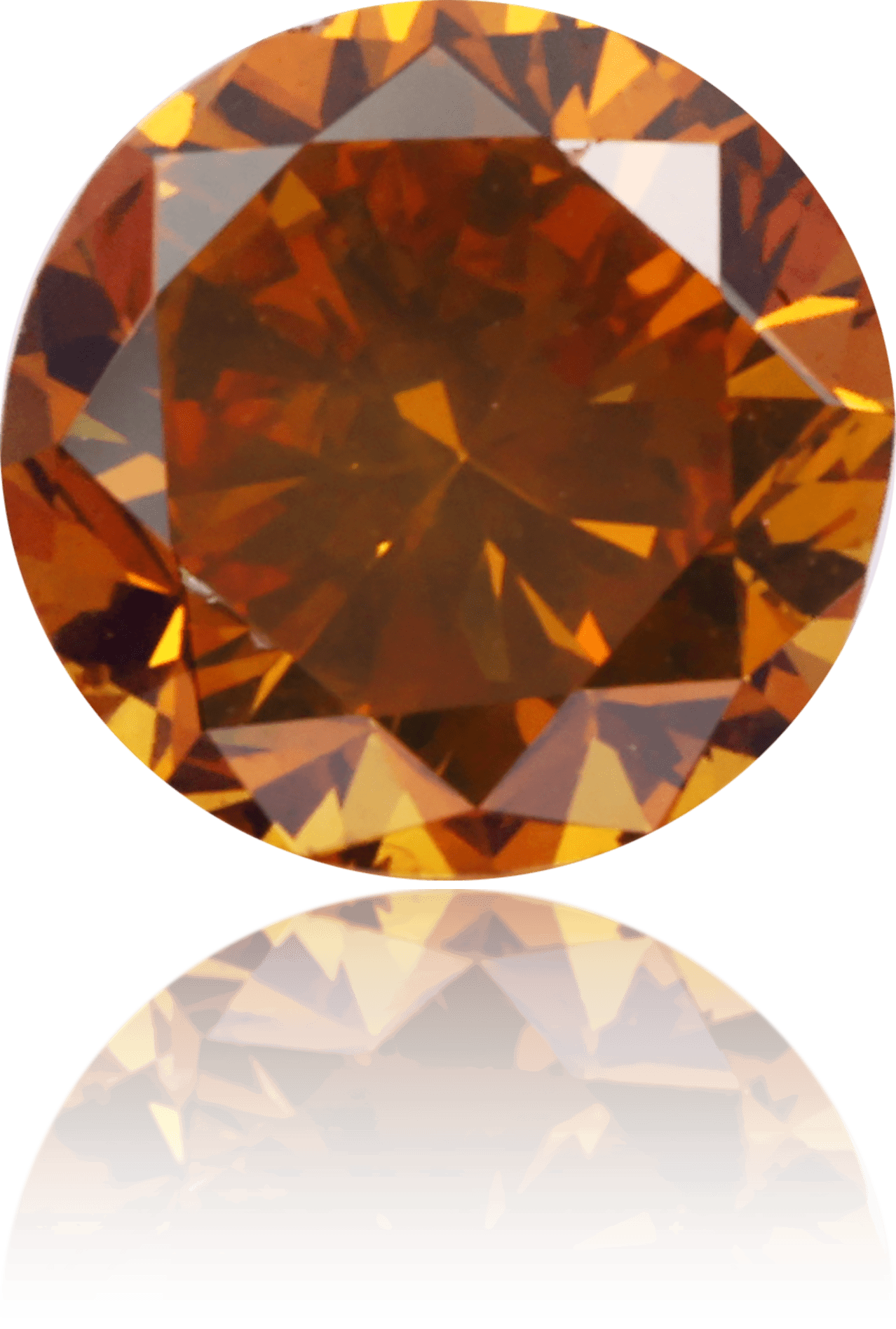 Natural Orange Diamond Round 0.61 ct Polished