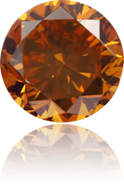 Natural Orange Diamond Round 0.61 ct Polished