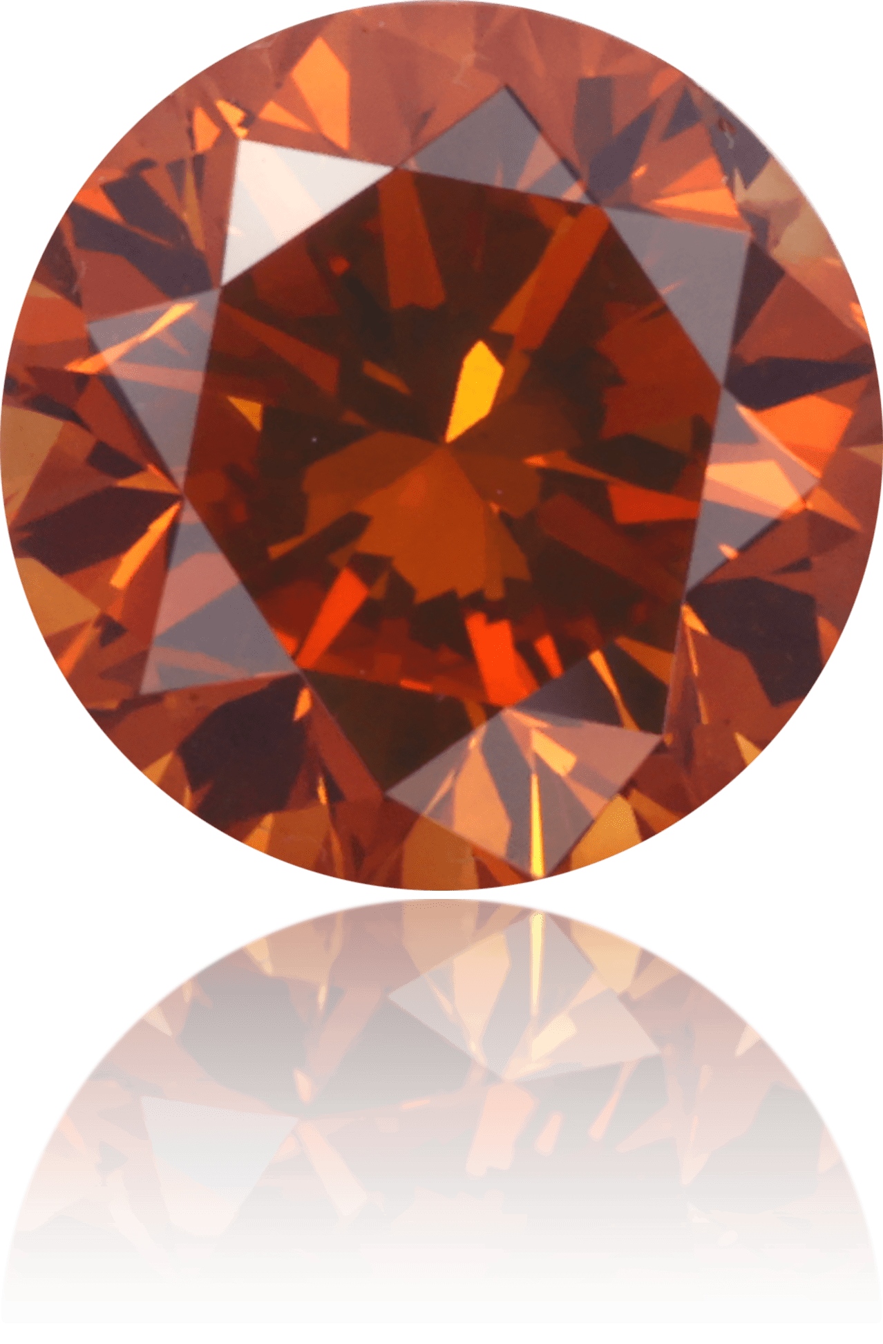 Natural Orange Diamond Round 1.01 ct Polished