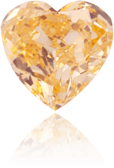 Natural Orange Diamond Heart Shape 0.22 ct Polished