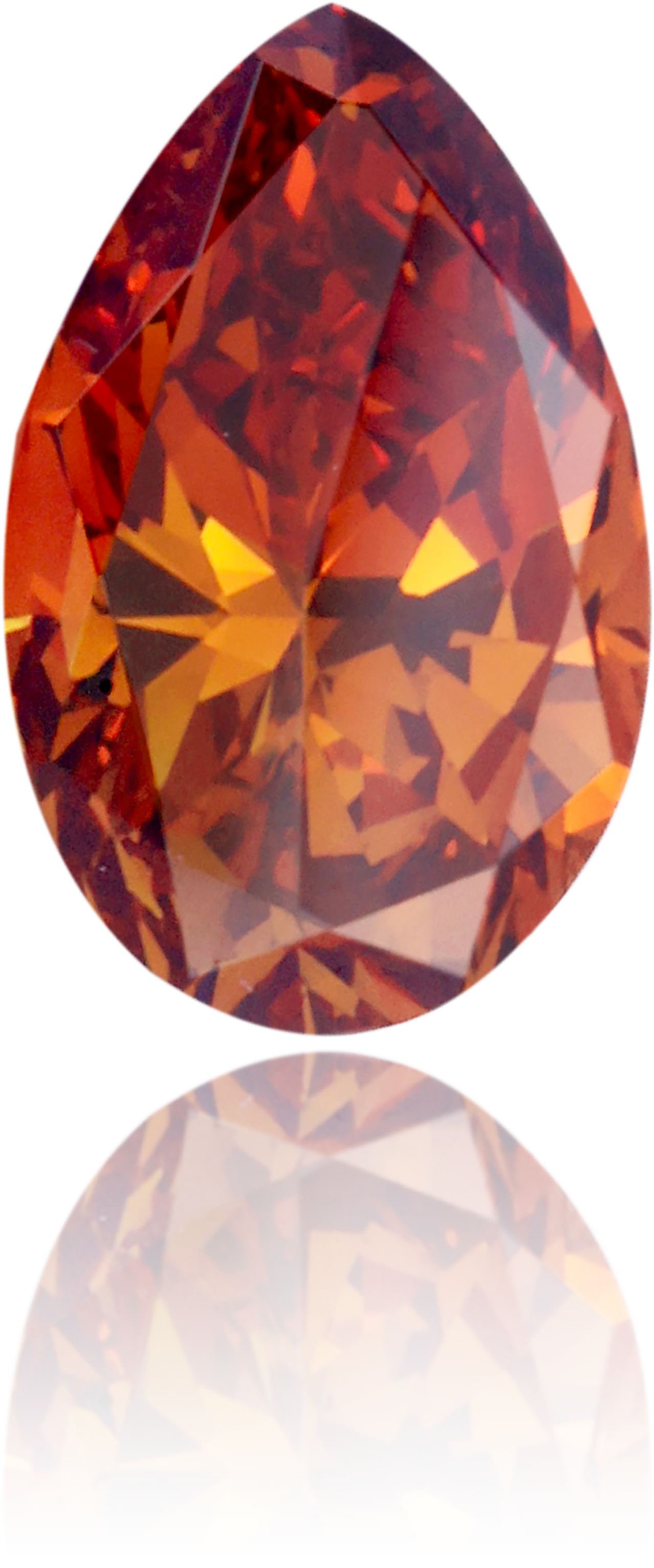 Natural Orange Diamond Pear Shape 0.90 ct Polished