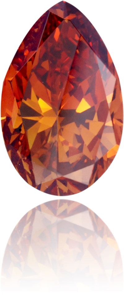 Natural Orange Diamond Pear Shape 0.90 ct Polished