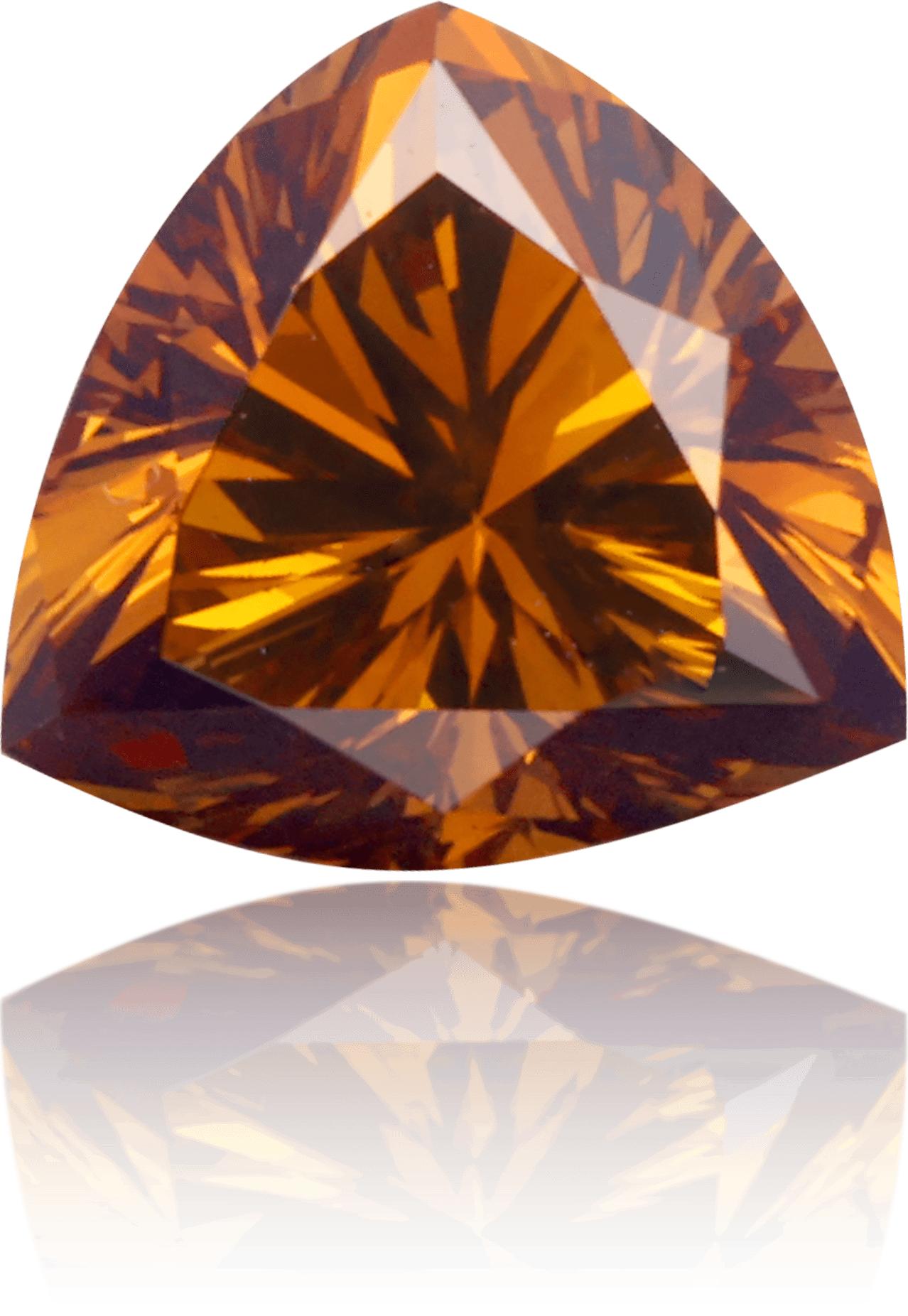 Natural Orange Diamond Triangle 0.91 ct Polished