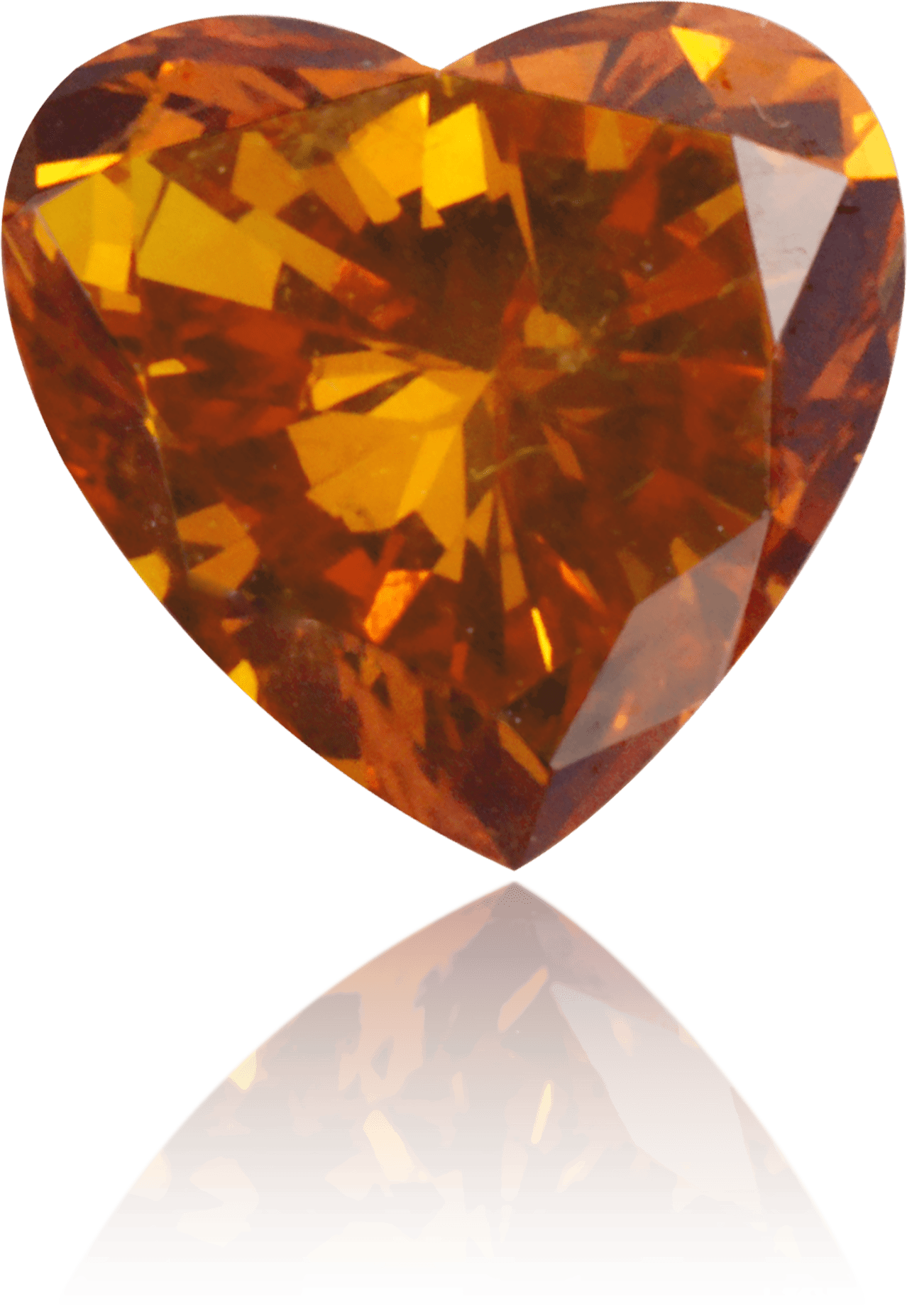 Natural Orange Diamond Heart Shape 0.45 ct Polished