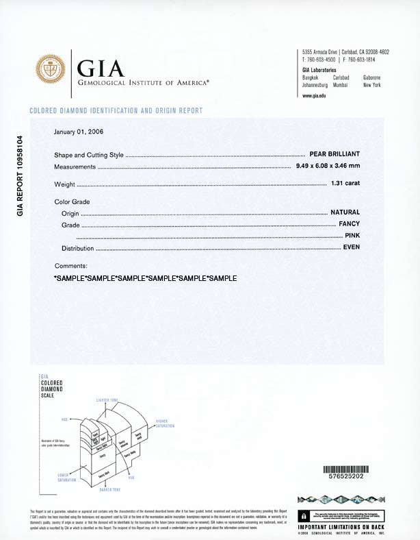 Gia colored diamond on sale report